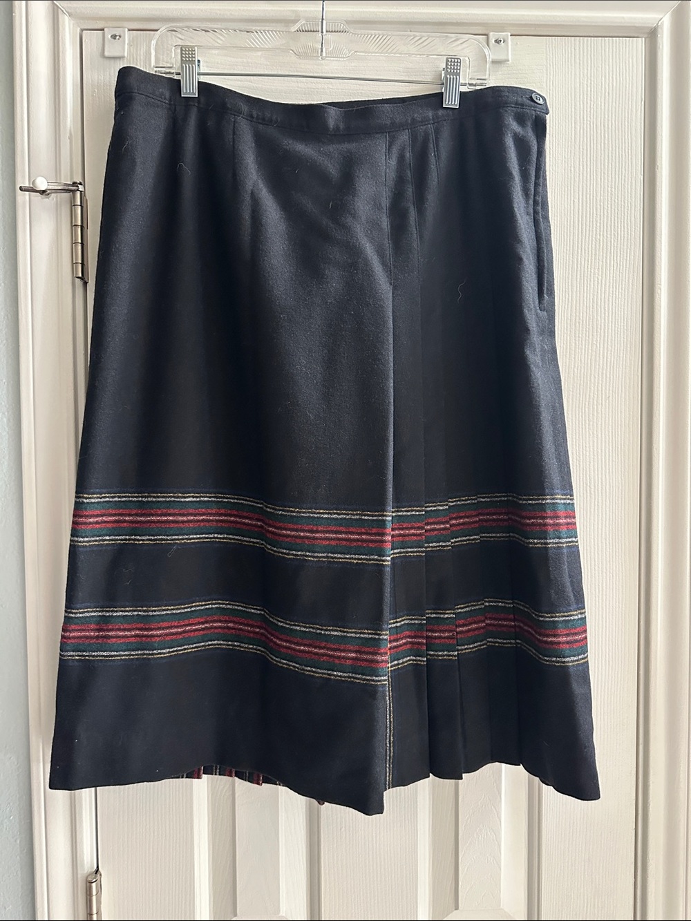 Vintage Pendleton Wool Midi Skit Black Tartan Classic Women’s 34 Holiday